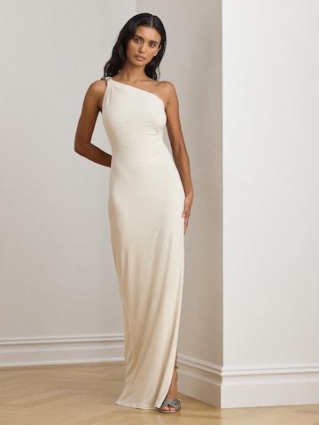 Rochie de seară de la Lauren Ralph Lauren pe bej: față