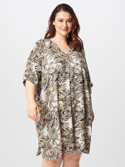 Rochie 'Lisa' KAFFE CURVE pe crem / nisipiu / negru, Vizualizare model