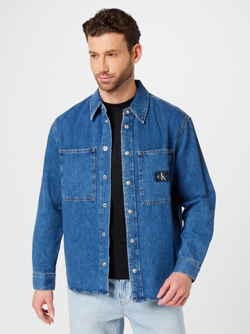 Calvin Klein Jeans Comfort fit Button Up Shirt in Blue: front