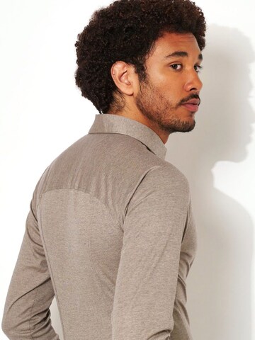 DESOTO Slim fit Button Up Shirt 'Modern Kent' in Brown