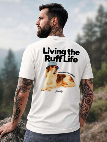 Neverless Shirt 'Ruff Life Borzoi' in White