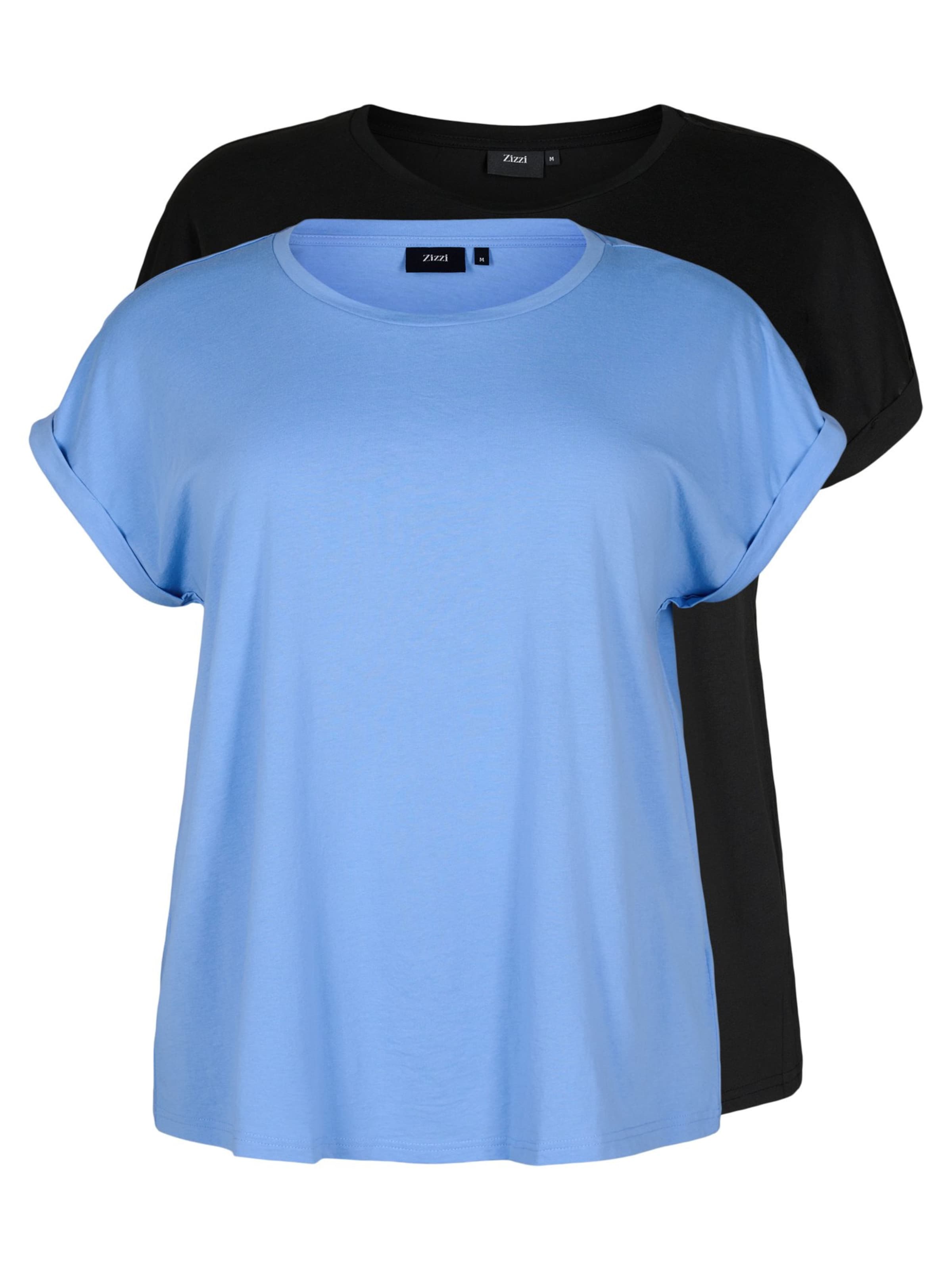 Zizzi Shirt 'MKATJA' in Blau: Vorderseite