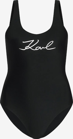 Karl Lagerfeld Uimapuku värissä musta: etupuoli