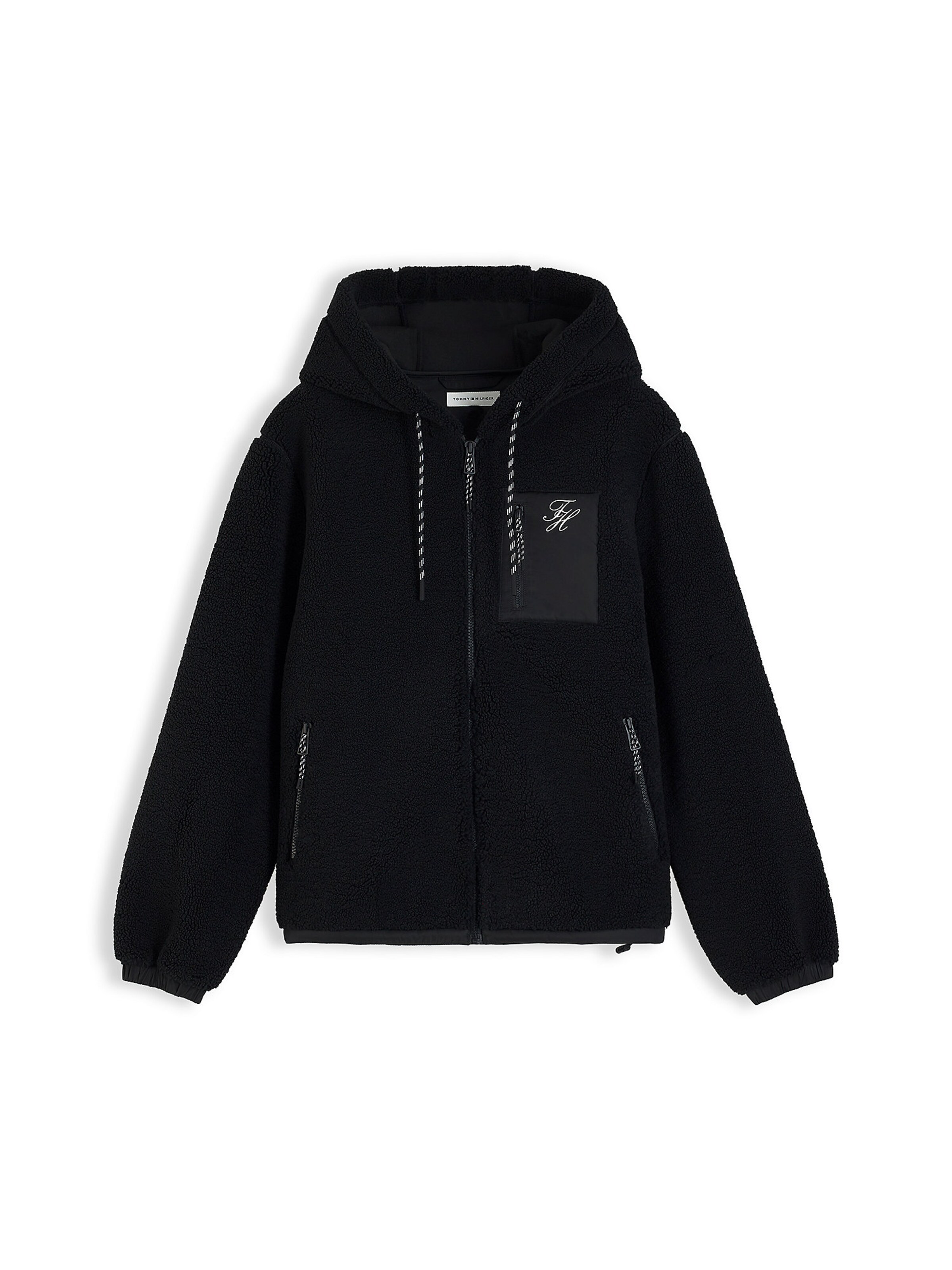 TOMMY HILFIGER Sweatjacke in Schwarz: Vorderseite