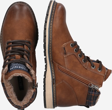 TOM TAILOR DENIM Lace-Up Boots in Brown