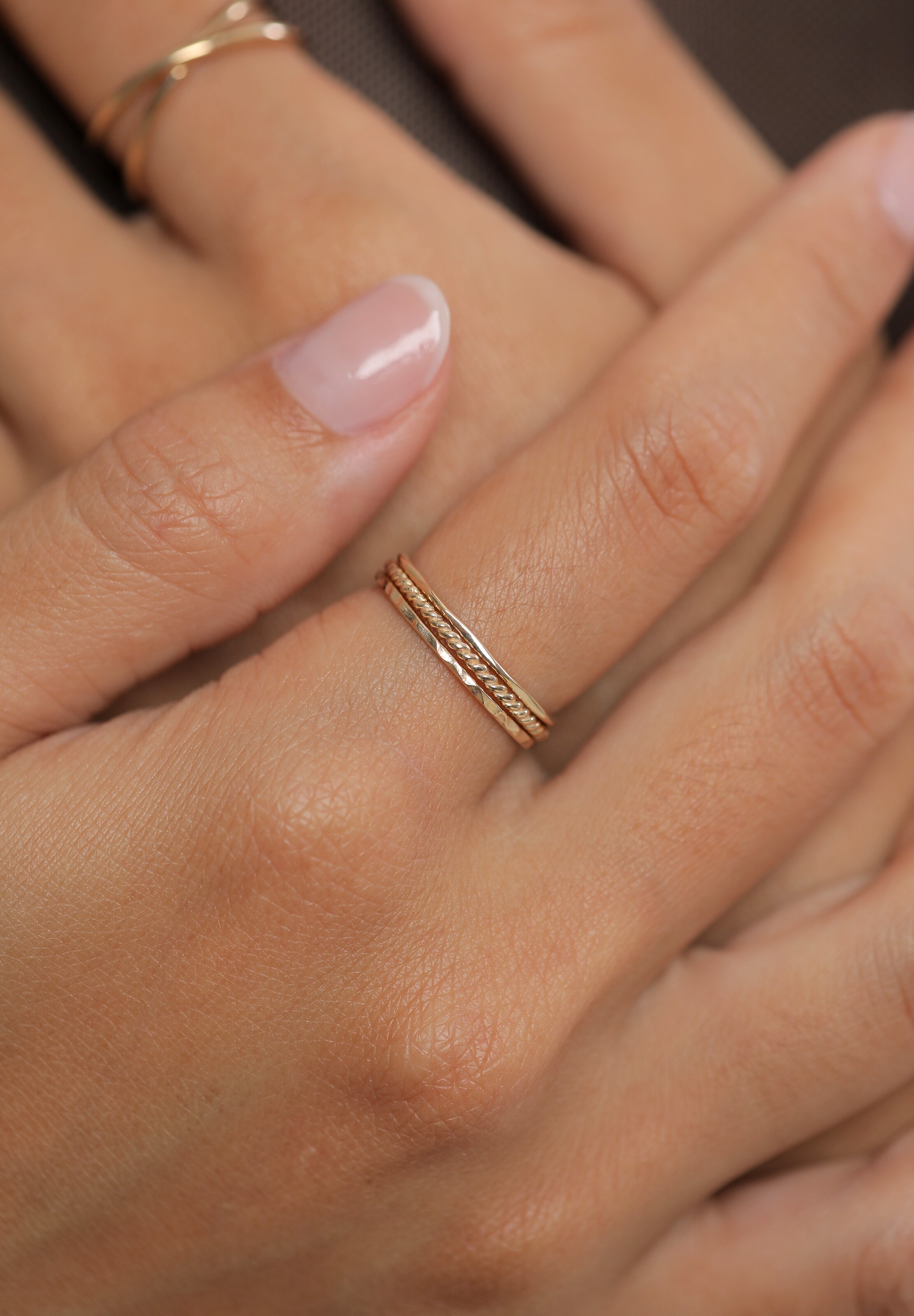 Bague 'Trio' ELLI PREMIUM en or : devant