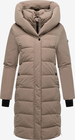 NAVAHOO Χειμερινό παλτό 'Laubzauber 14' σε καφέ: μπροστά