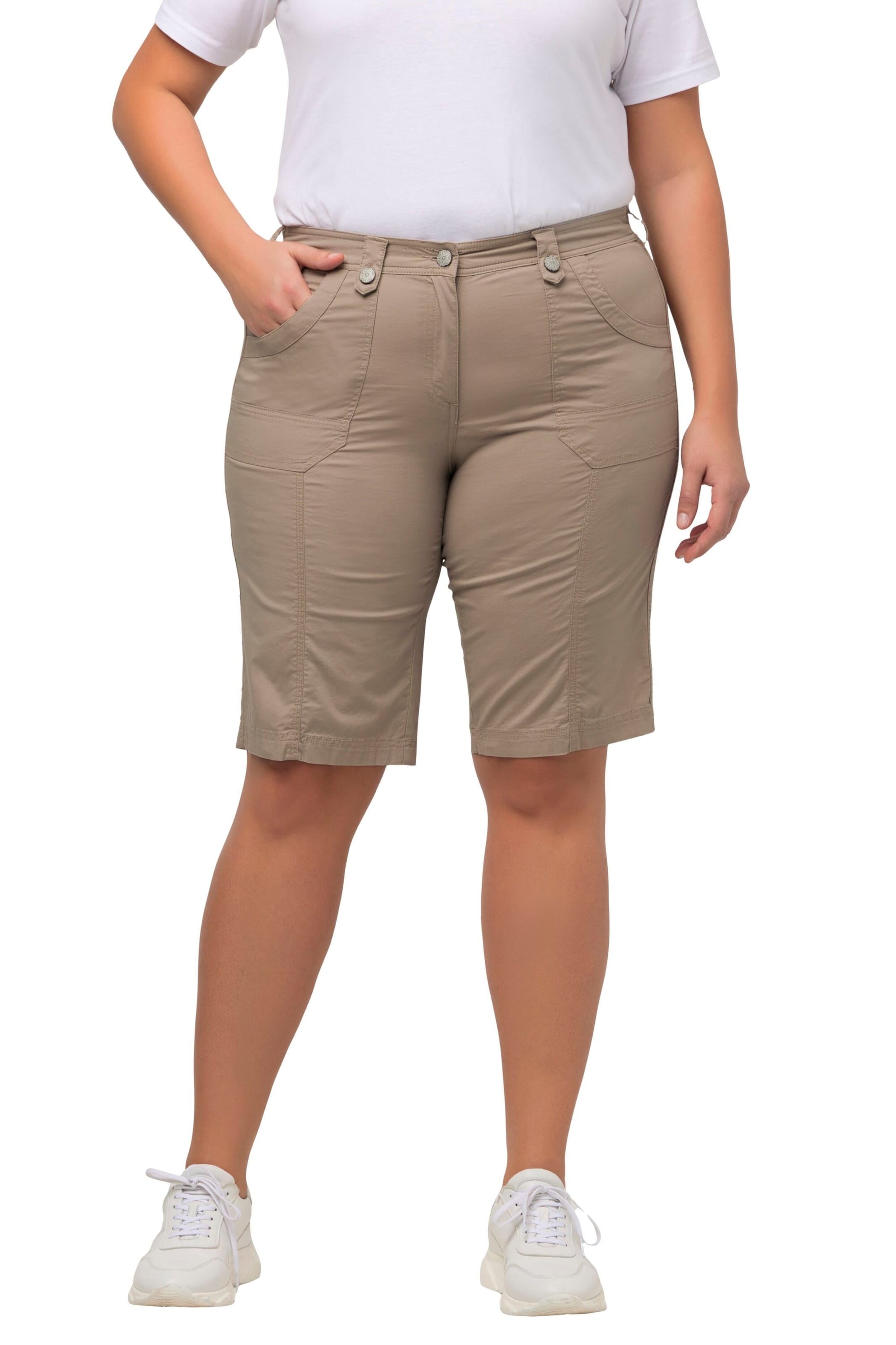 Ulla Popken Regular Trousers in Brown: front