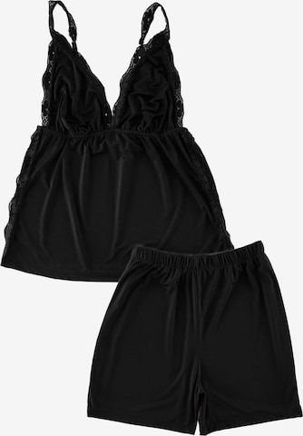 Trendyol Curve Pyjamashortsit värissä musta: etupuoli