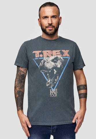 Recovered Shirt 'Jurassic Park T-Rex 1993' in Grey: front