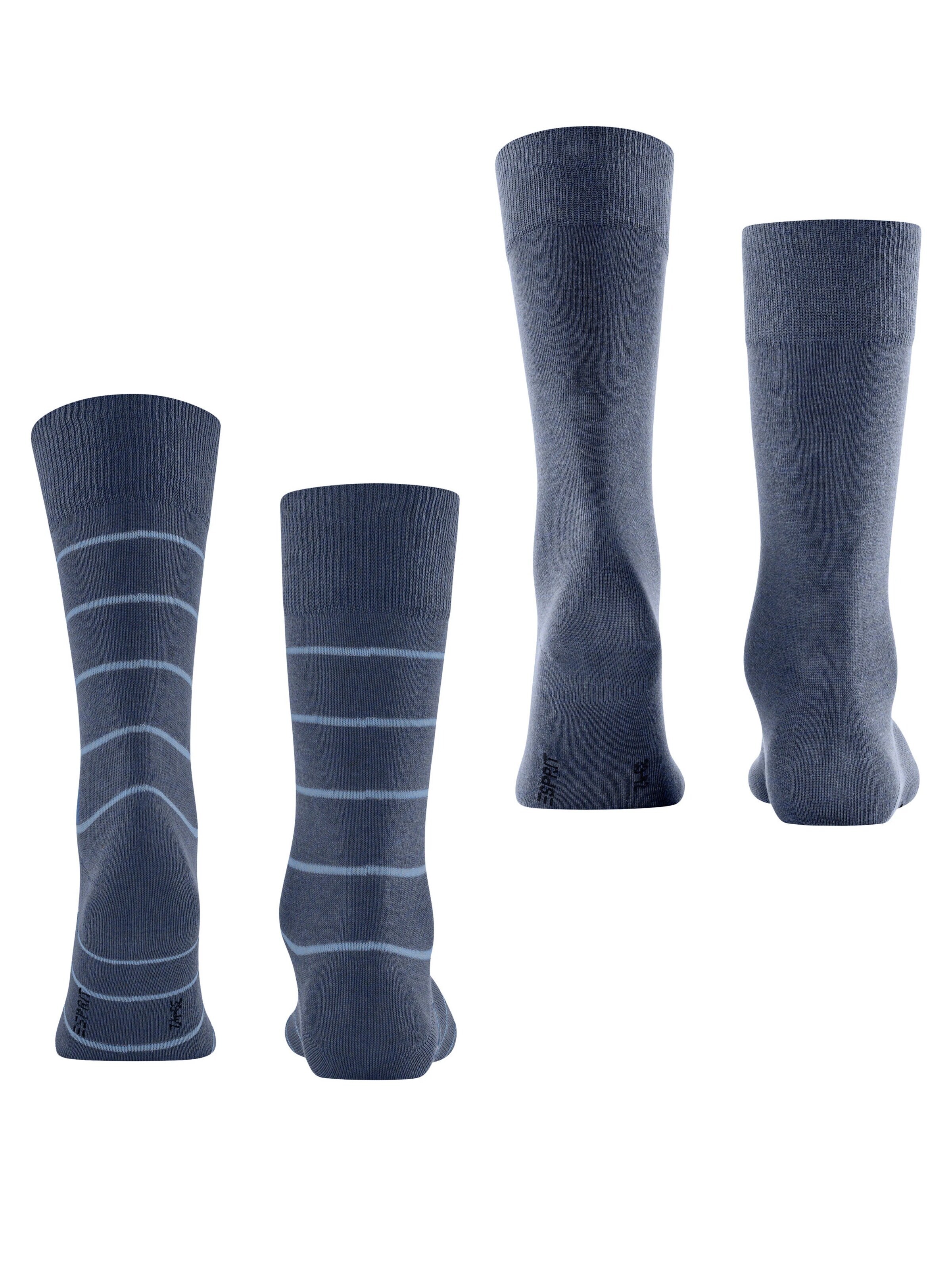 ESPRIT Socken 'Modern Stripe 2-Pack'‌‌‌‌‌‌ in Blau