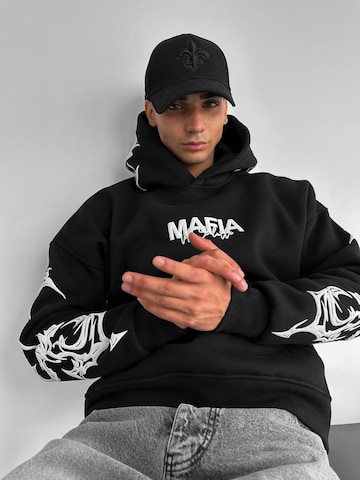 Sweat-shirt 'Oversize Mafia Tribal Hoodie - Black' Kleidermafia en noir : devant
