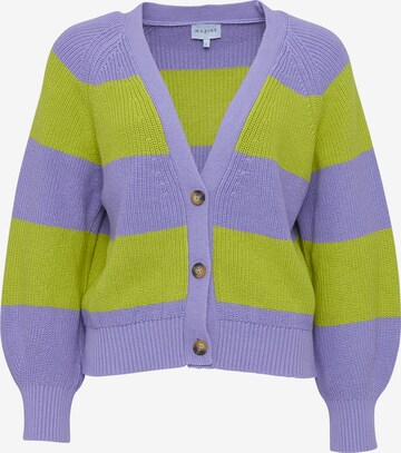 mazine Knit Cardigan ' Mala Striped ' in Yellow: front