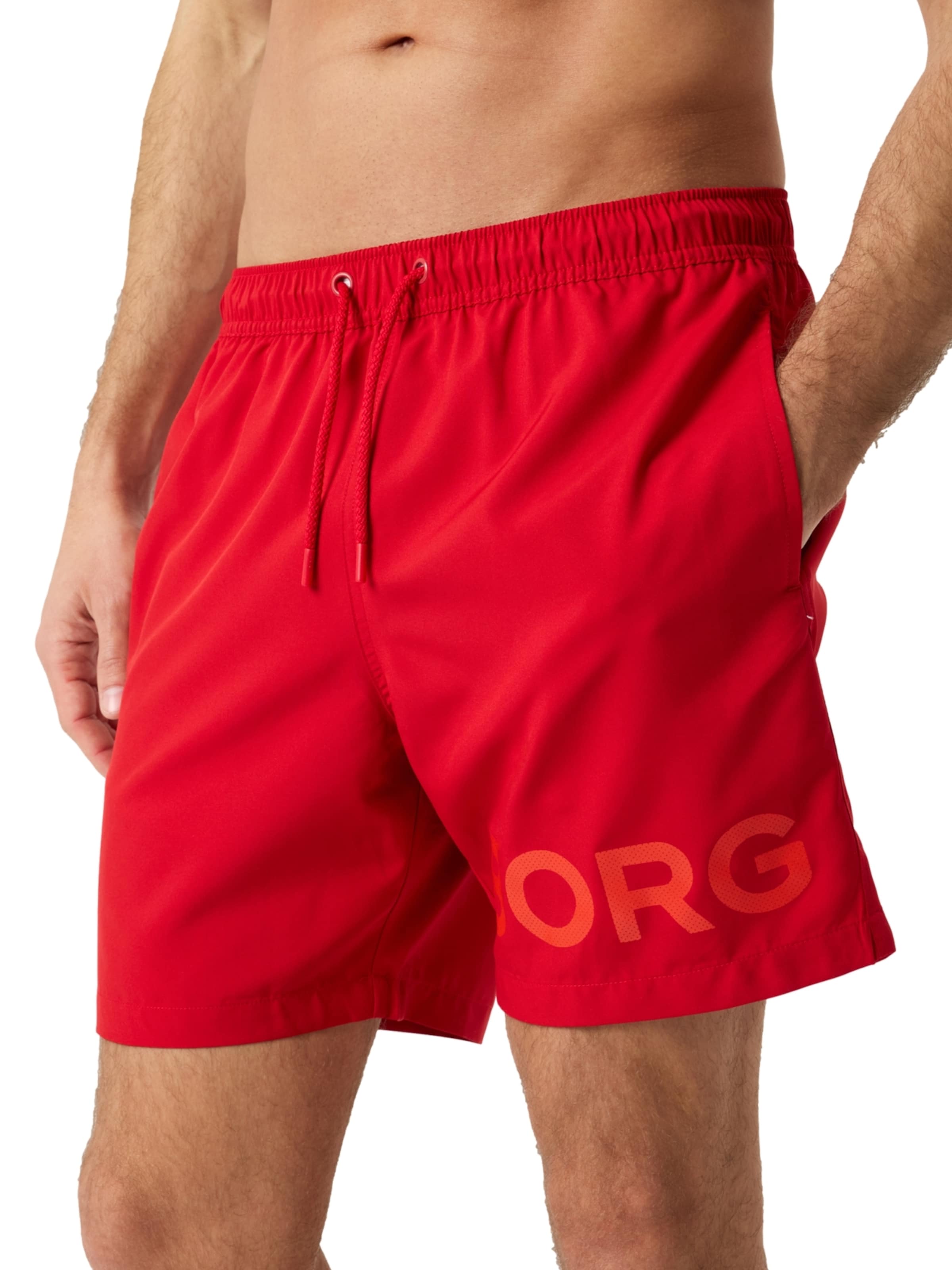 BJÖRN BORG Badeshorts i rød: forside