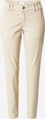 Coupe slim Pantalon chino QS en beige : devant