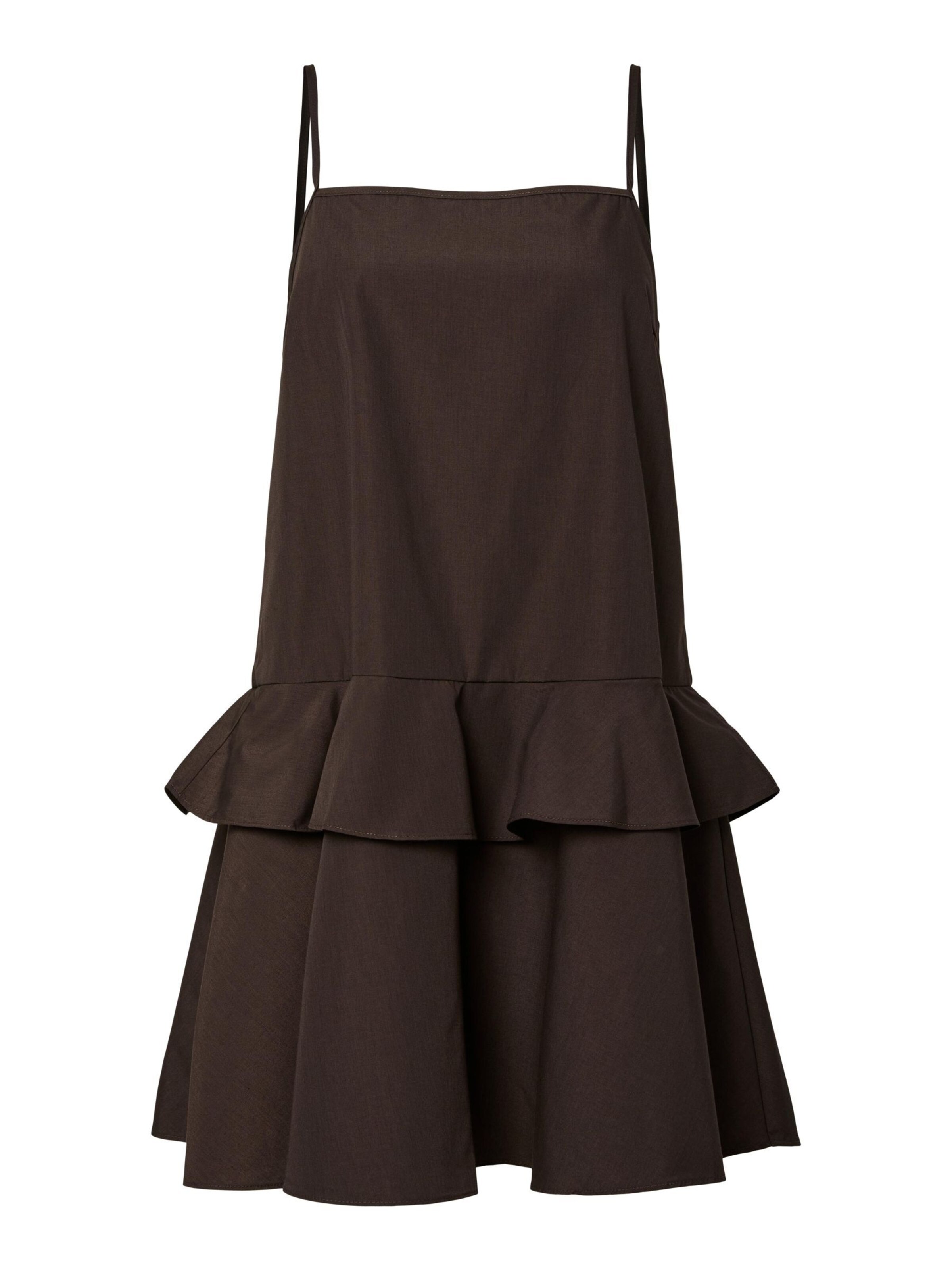 PIECES Kleid 'PCFarry' in Braun: Vorderseite