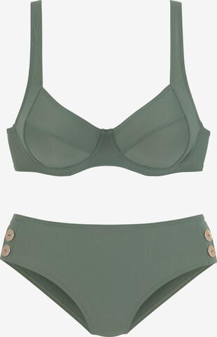 VIVANCE T-shirt Bikini in Groen: voorkant