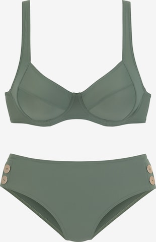 VIVANCE T-shirt Bikini in Green: front