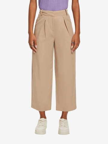 ESPRIT Wide leg Broek in Bruin