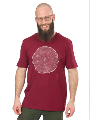 T-Shirt 'Organic Fairwear Shirt Men Burgundy Bigslice' Life-Tree en rouge