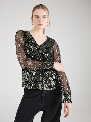 Claire Blouse 'Rit' in Zwart: voorkant