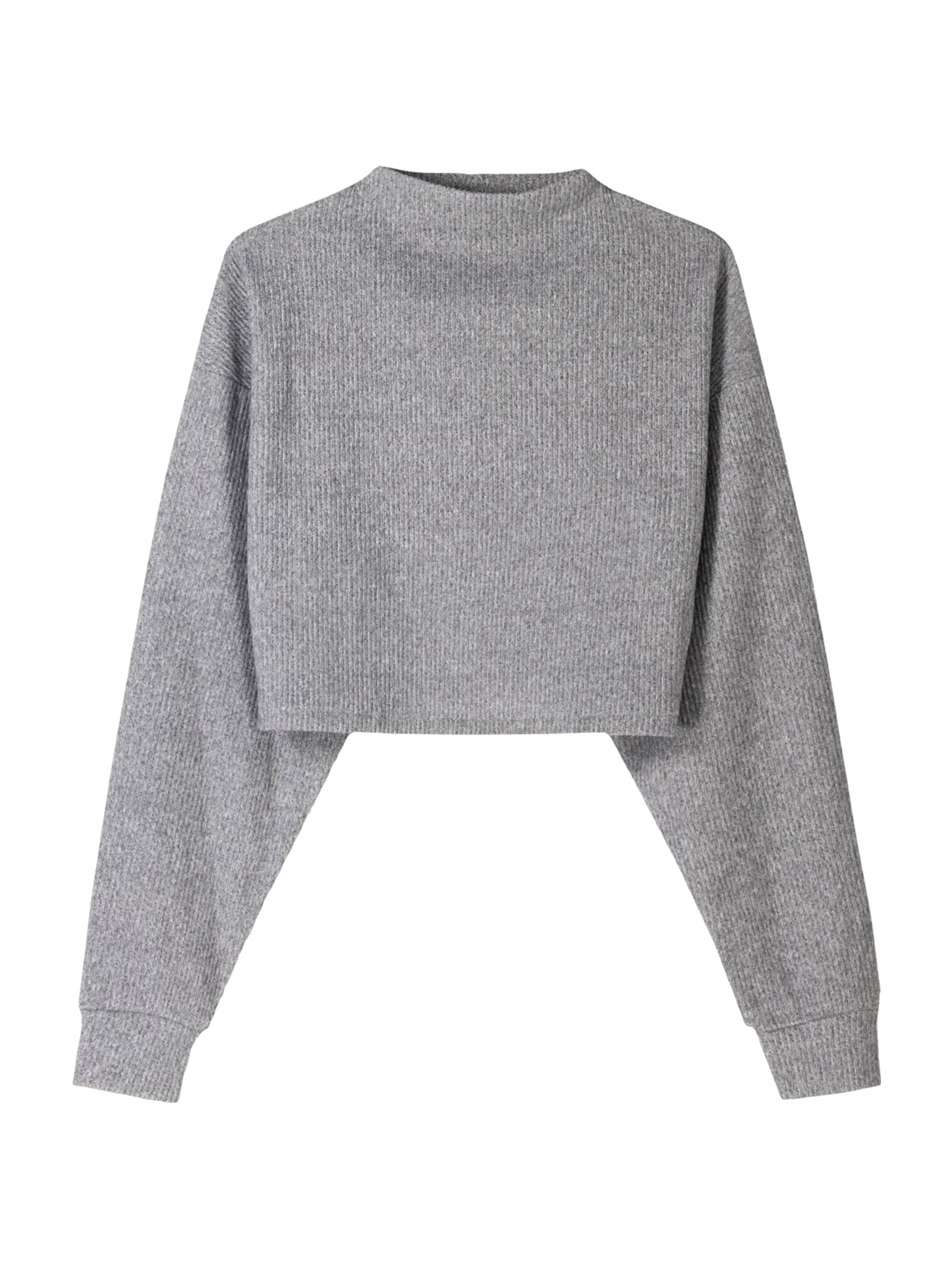 Bershka Пуловер в сиво: отпред