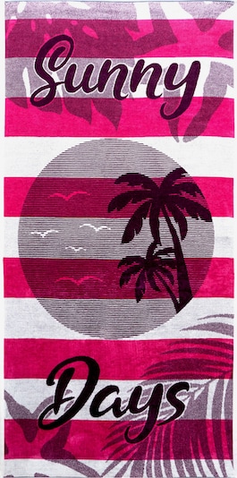 Lashuma Strandtuch 'Las Palmas' in 90 x 180 cm in neonpink, Produktansicht