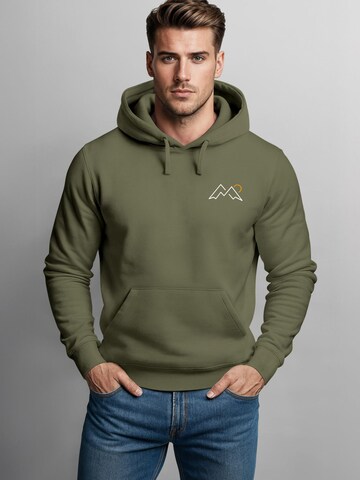 Neverless Sweatshirt 'Mountain Lineart' in Green