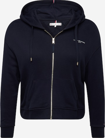 Tommy Hilfiger Curve - Sudadera con cremallera en azul: frente