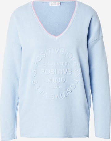 Zwillingsherz Sweatshirt 'Positive Mind' in Blau: Vorderseite