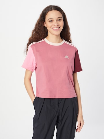 ADIDAS SPORTSWEAR - Camiseta 'Essentials 3-Stripes ' en rosa: frente