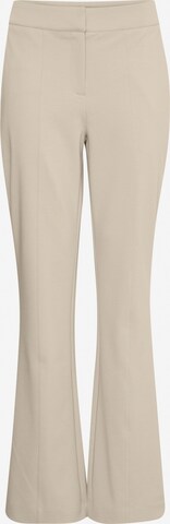 ICHI Flared Broek in Beige: voorkant