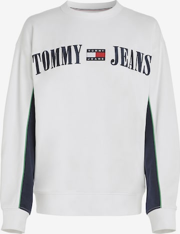 Tommy Jeans Mikina – bílá: přední strana