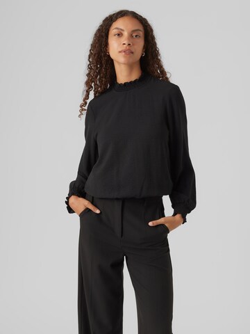 VERO MODA Blouse 'ALVA' in Zwart: voorkant