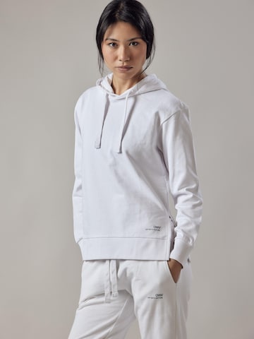 Felpa 'Felpa con Cappuccio e Spacchi Laterali' di OWN Off With Nature in bianco: frontale