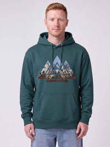 Watapparel Sweatshirt 'Geometric Landscape' in Blauw: voorkant