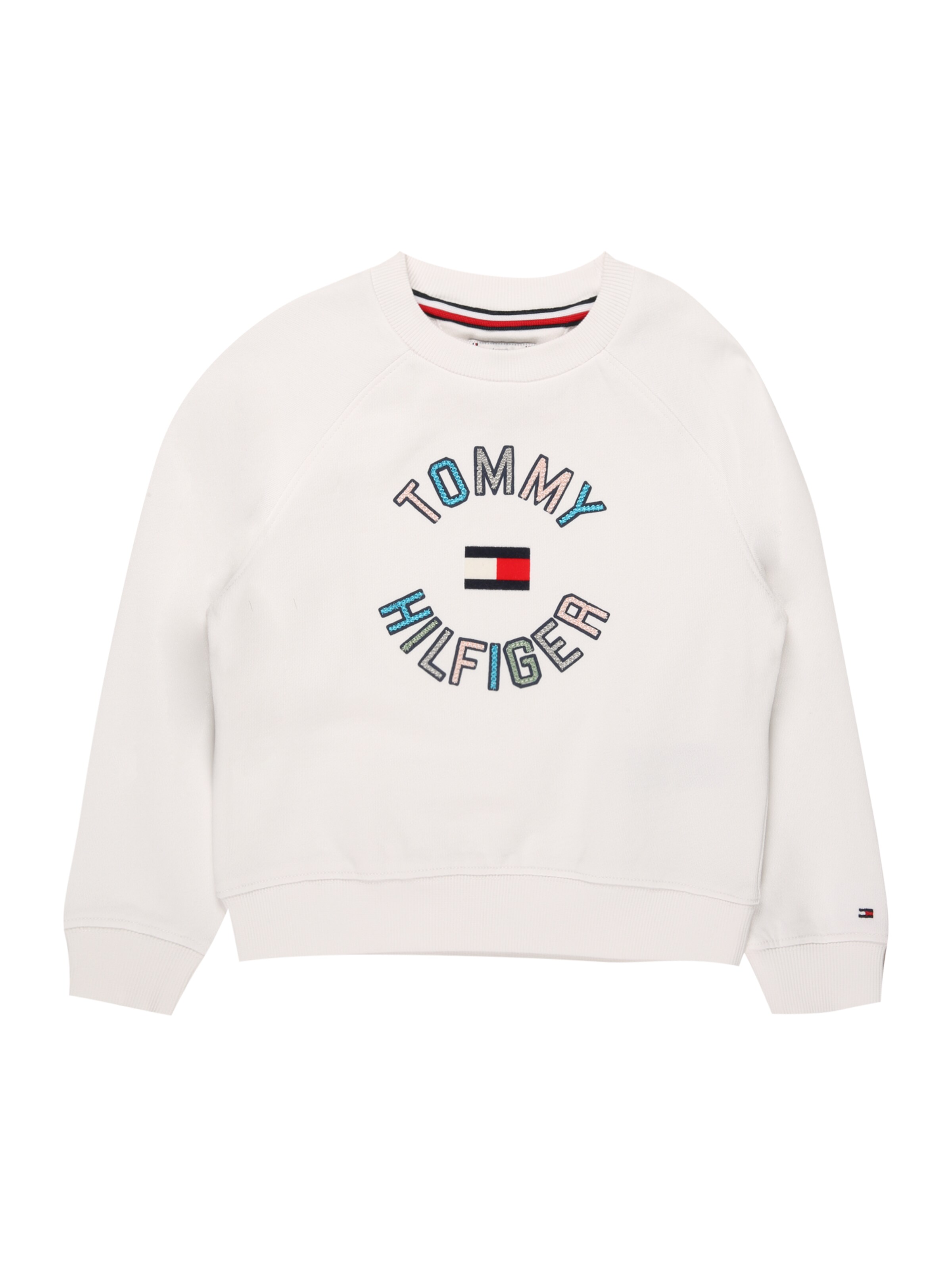 Kinder Kids (Gr. 92-140) TOMMY HILFIGER Sweatshirt 'SEQUINS' in Weiß - KN04361 Kinder Kids (Gr. 92-140) TOMMY HILFIGER Sweatshirt 'SEQUINS' in Weiß - KN04361