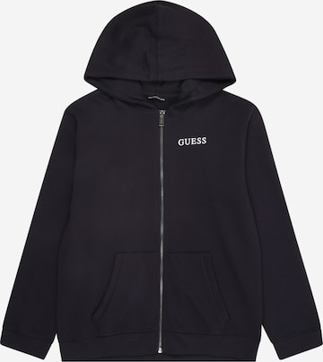 GUESS Суичъри с качулка в синьо: отпред