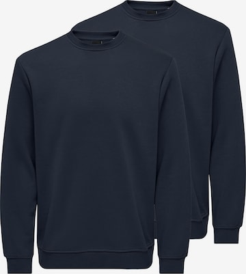 Only & Sons Sweatshirt 'Connor' in Blue: front