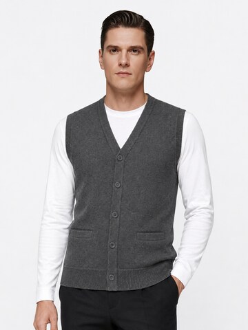 ALLTHEMEN Strickjacke 'Bindung'‌‌‌ in Grau: Vorderseite