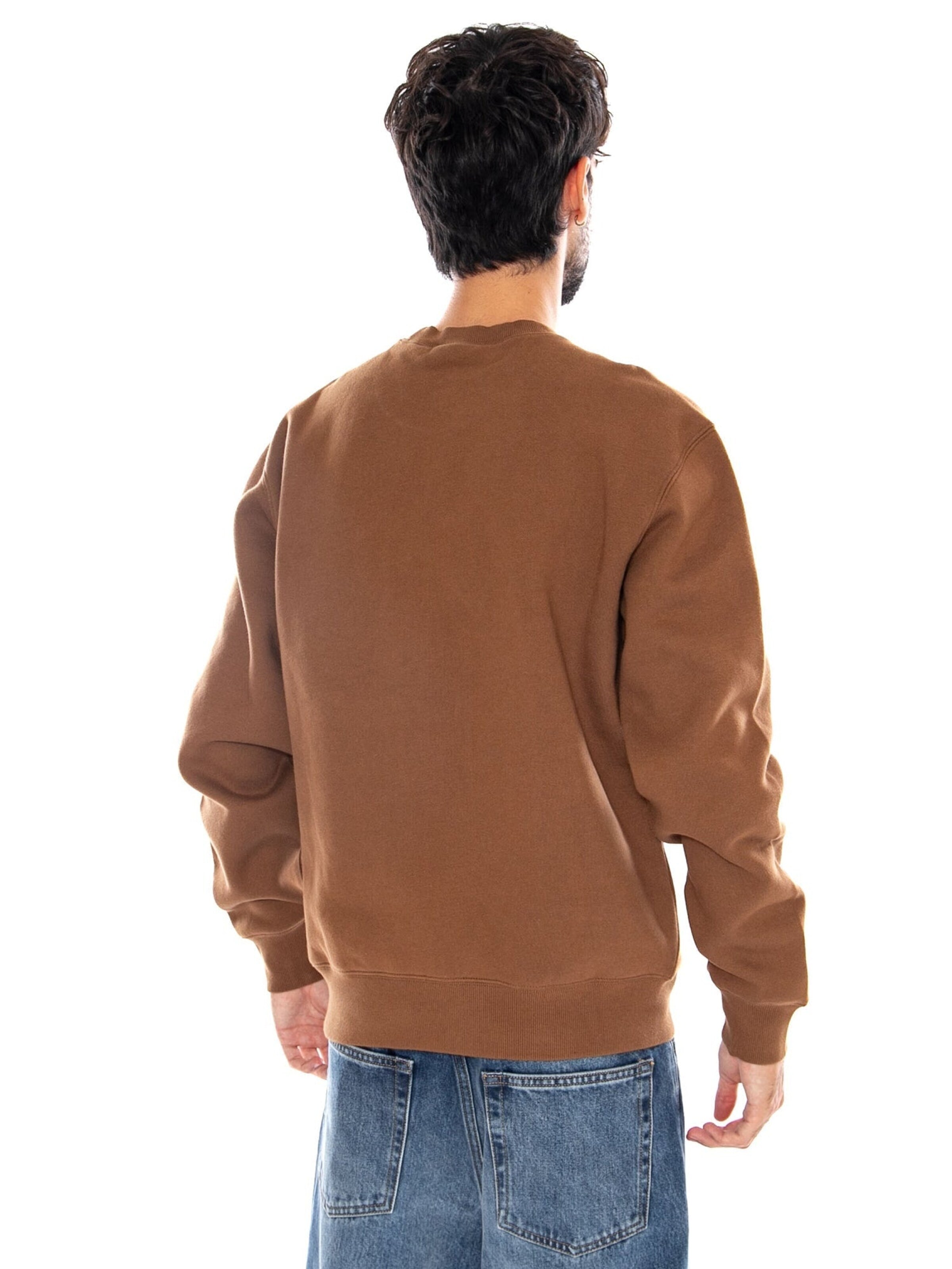 Carhartt WIP Sweatshirt 'WIRELESS SWEAT WIP H BROWN / BLACK' in Bruin