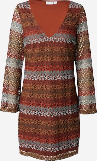 VILA Kleid 'LEA' in braun / grau / rostrot / weiß, Produktansicht