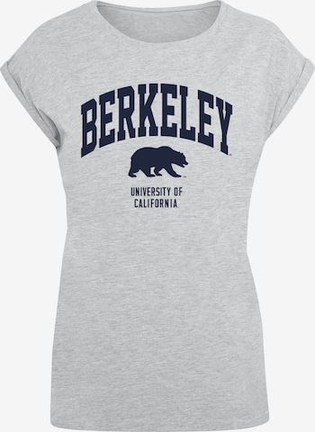 Merchcode T-Shirt 'Berkeley University - Bear' in Grau: predná strana