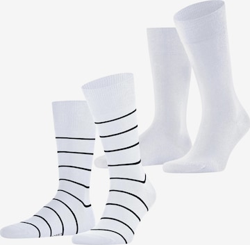 ESPRIT Socks 'Modern Stripe 2-Pack' in White: front