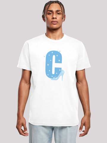 Maglietta 'Disney Alphabet C Is For Cinderella' di F4NT4STIC in bianco: frontale