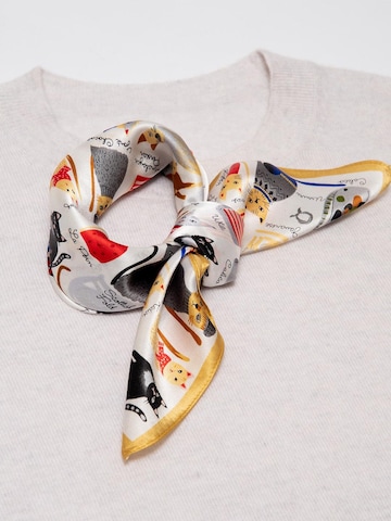 MayTree Scarf 'Seidentuch Katzen' in White