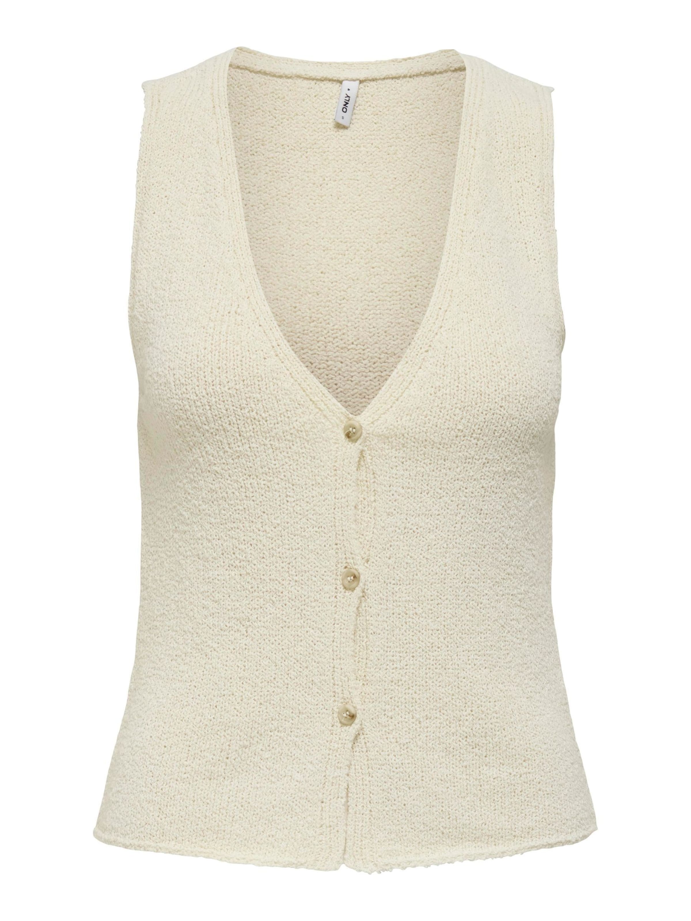 ONLY Strikvest 'ONLGurli' i hvid: forside