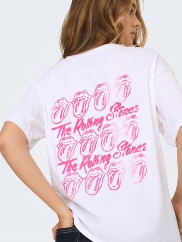 ONLY Shirt 'ONLROLLING STONES' in Wit