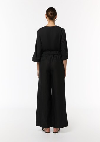COMMA Wide Leg Hose in Schwarz: Rückseite