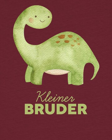 T-Shirt 'Dinosaurier 04 Kleiner Bruder' watabout.kids en rouge